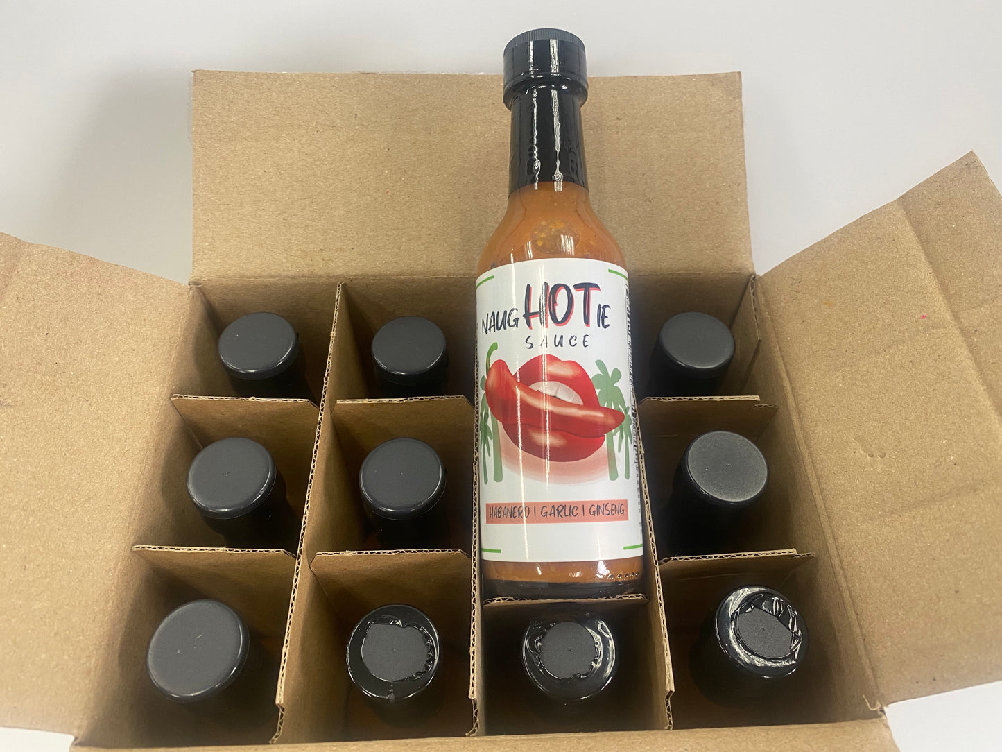 12 Pack Case NaugHOTie Sauce Habanero, Garlic, Ginseng