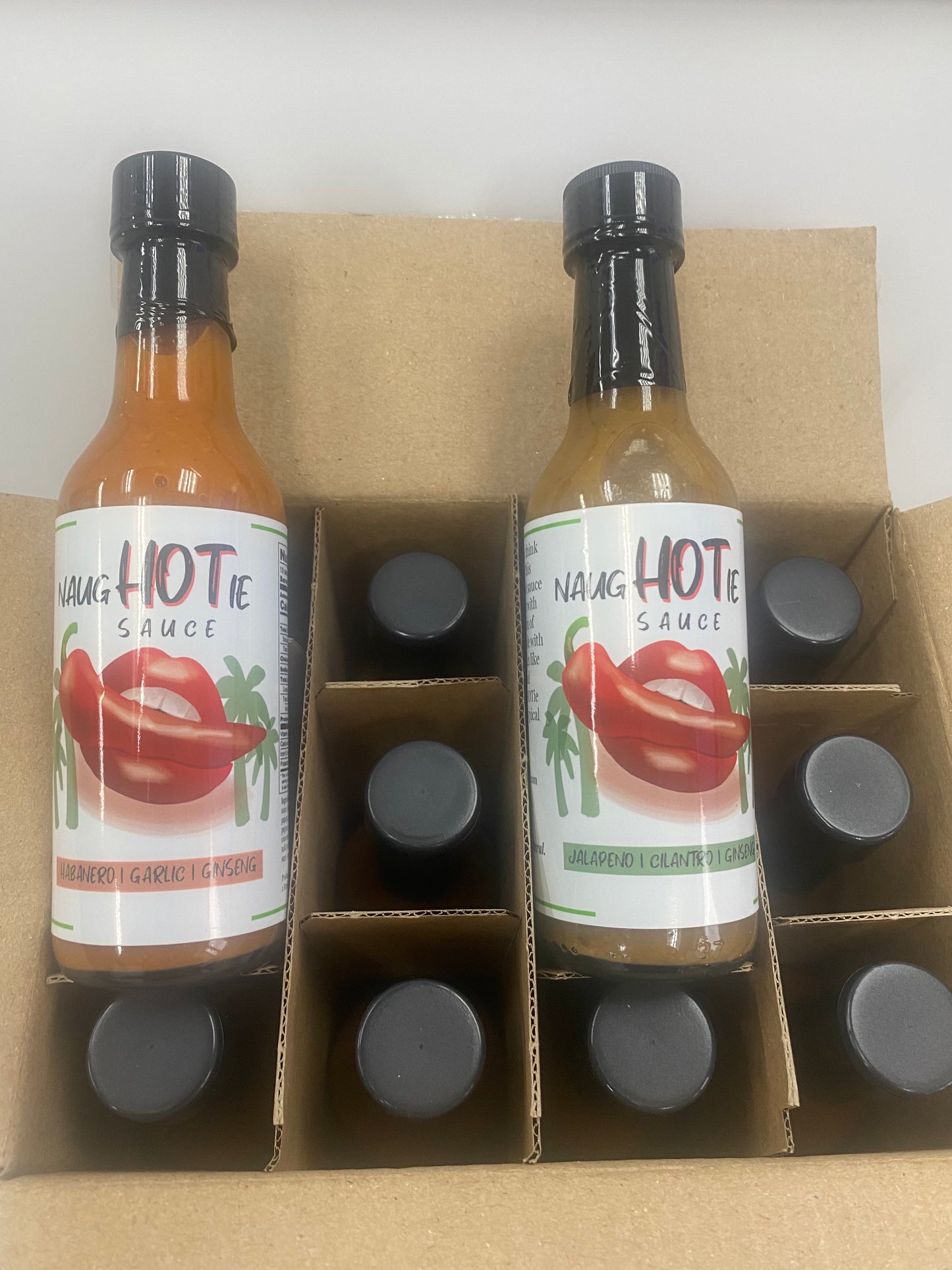 12 Pack Variety Case: NaugHOTie Sauce - 6 Jalapeno and 6 Habanero