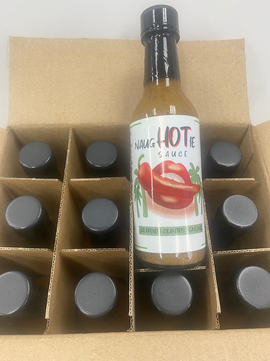 12 Pack Case - NaugHOTie Sauce Jalapeno, Cilantro, Ginseng