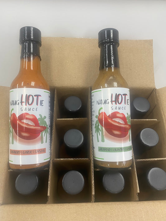 12 Pack Variety Case: NaugHOTie Sauce - 6 Jalapeno and 6 Habanero